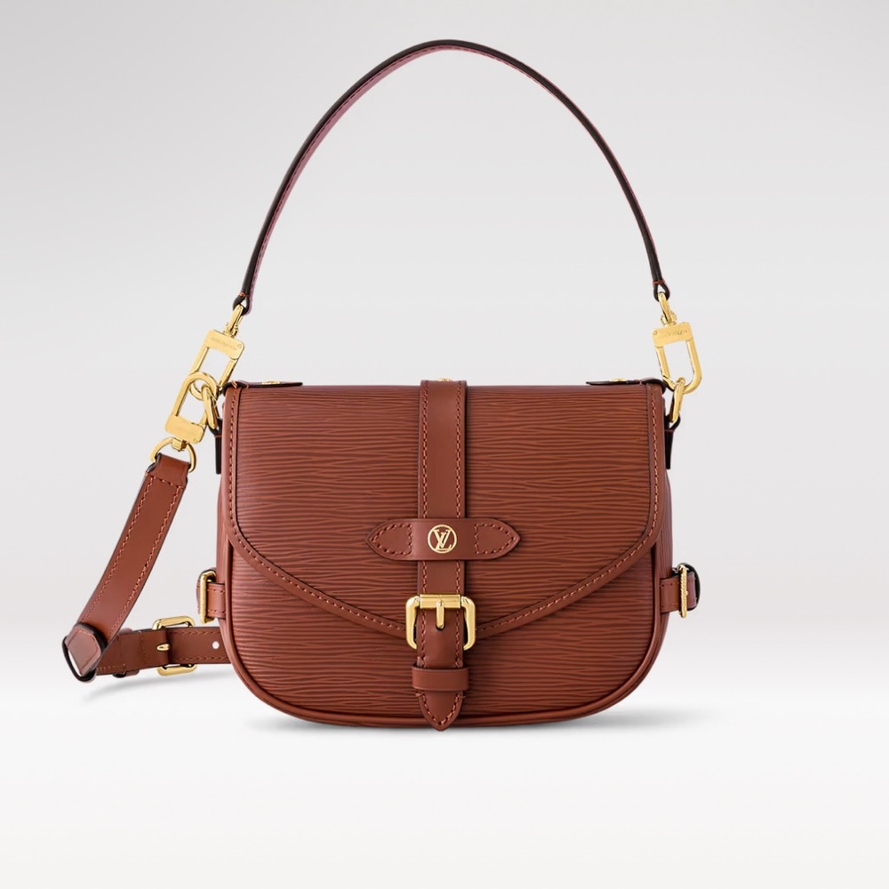 Louis Vuitton Saumur Handbag Epi Leather BB Brown